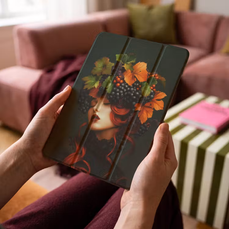 iPad-Hülle - Frau - Rot - Grün - Weintrauben — 4