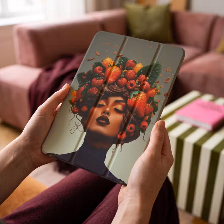 iPad-Hülle - Frau - Schokolade - Himbeeren - Erdbeeren - Kekse — 4
