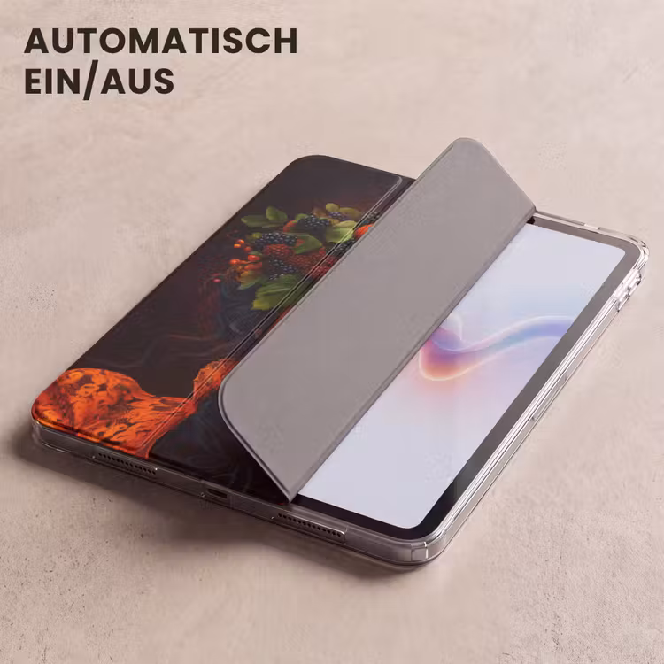 iPad-Hülle - Frau - Schwarz - Beeren - Äpfel — 5