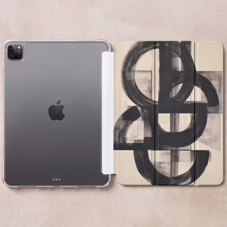 iPad-Hülle - Kreise - Linien - Formen - Schwarz — 6