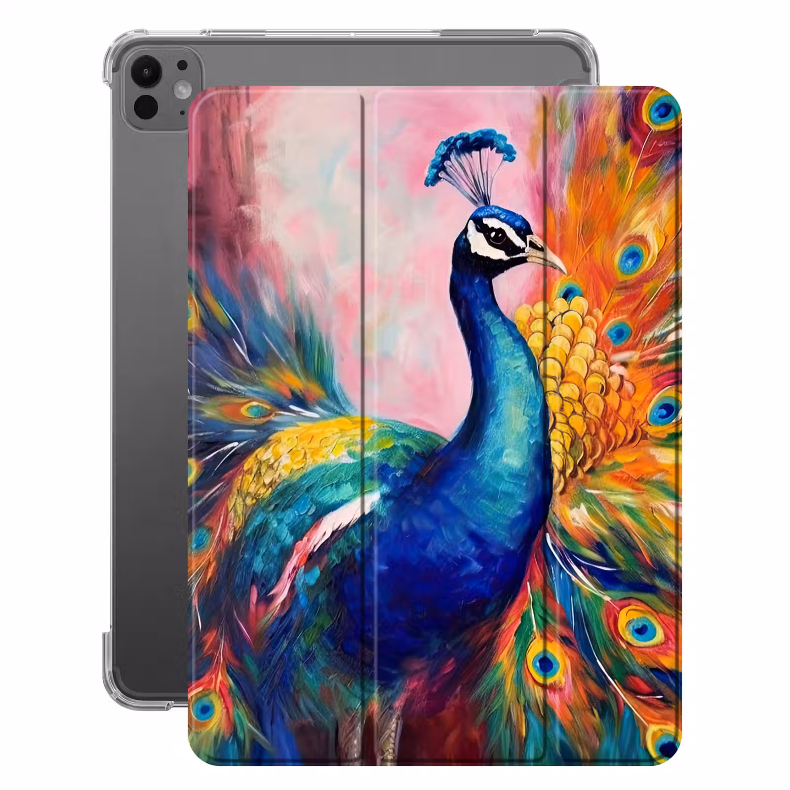 iPad-Hülle - Pfau - Tiere - Malerei - Regenbogen — 1