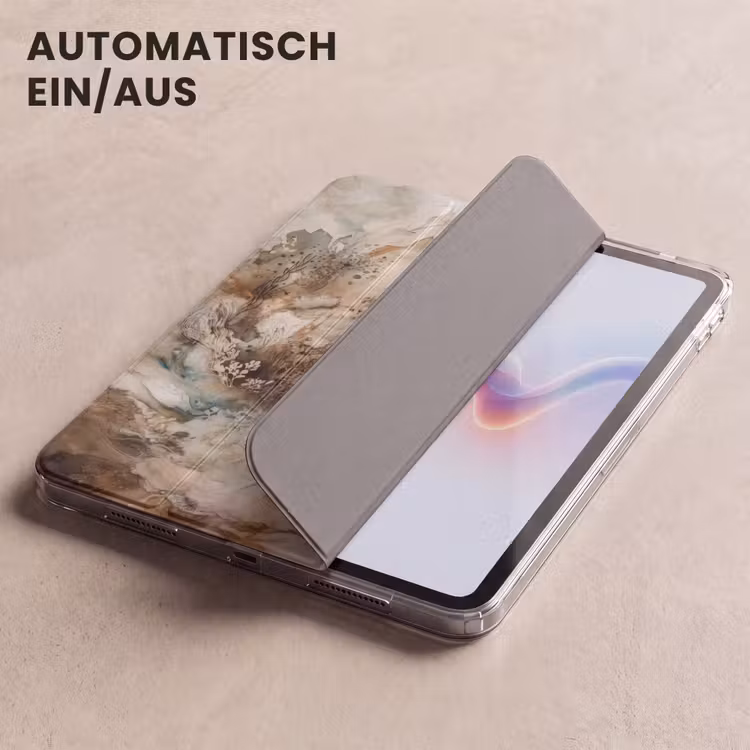 iPad-Hülle - Abstrakt - Beige - Farbe - Kunst - Natur - Blumen — 5