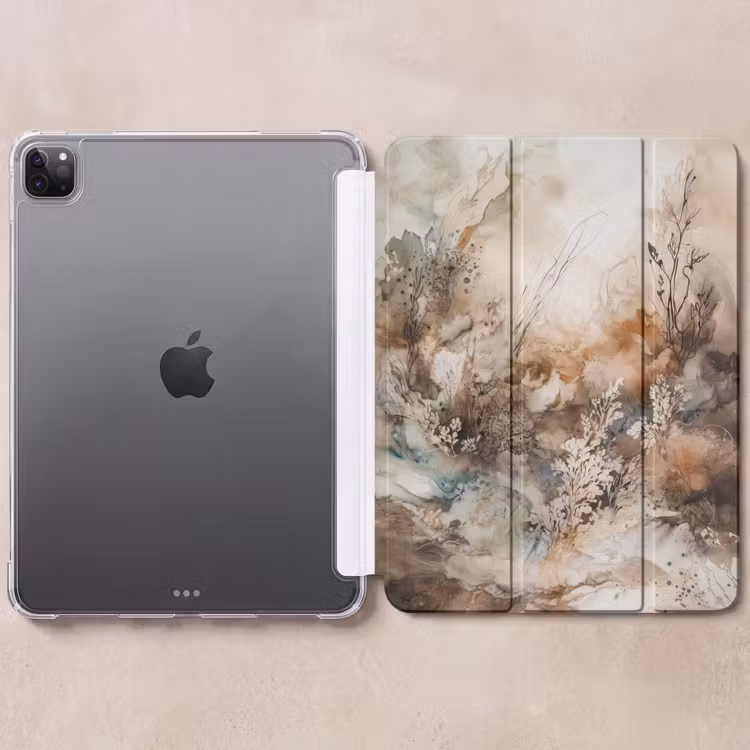 iPad-Hülle - Abstrakt - Beige - Farbe - Kunst - Natur - Blumen — 6