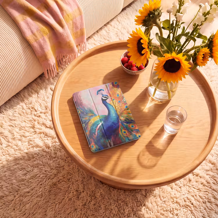 iPad-Hülle - Pfau - Tiere - Malerei - Regenbogen — 2