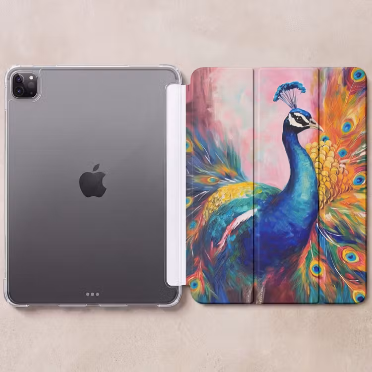 iPad-Hülle - Pfau - Tiere - Malerei - Regenbogen — 6