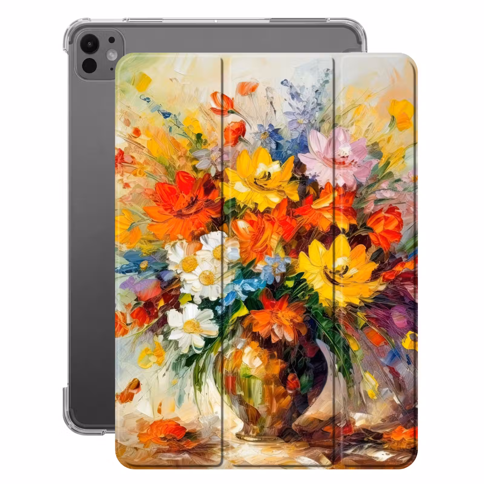 iPad-Hülle - Blumen - Bunt - Ölfarbe - Blumentopf — 1