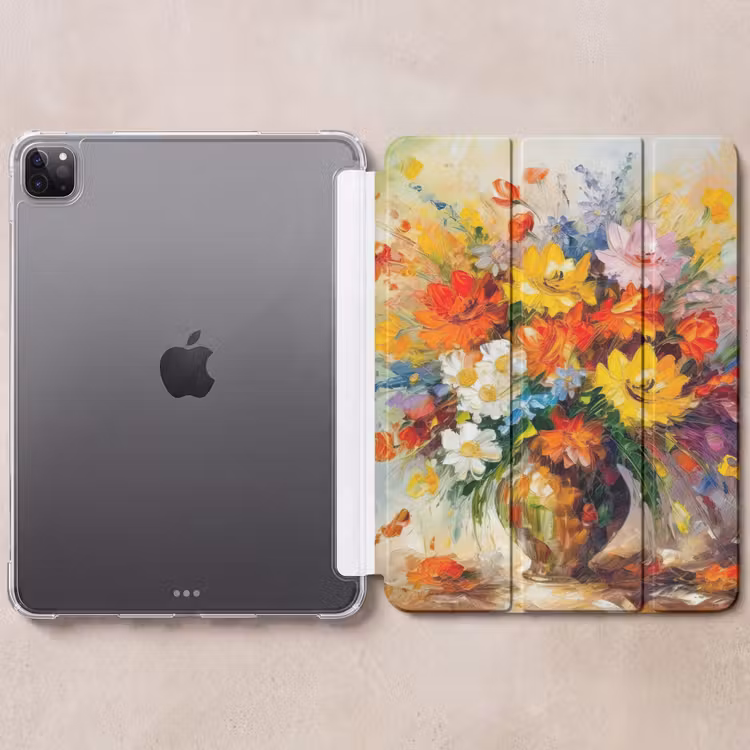 iPad-Hülle - Blumen - Bunt - Ölfarbe - Blumentopf — 6