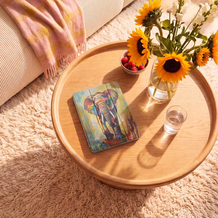 iPad-Hülle - Elefant - Kunst - Malerei - Tiere - Regenbogen — 2