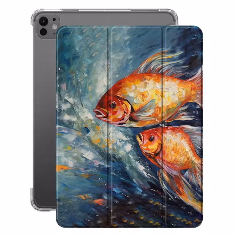 iPad-Hülle - Fisch - Wasser - Tiere - Kunst - Ölgemälde — 1