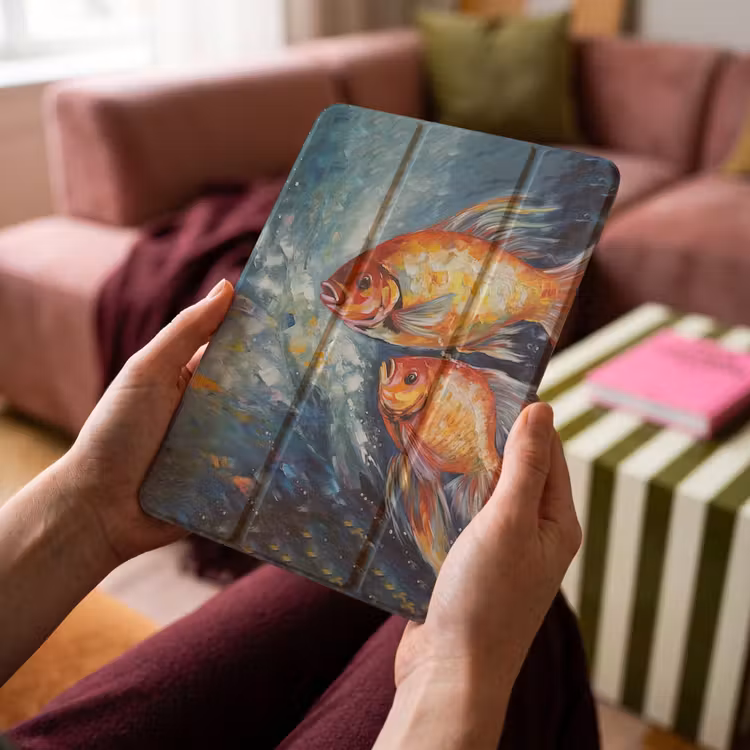 iPad-Hülle - Fisch - Wasser - Tiere - Kunst - Ölgemälde — 4