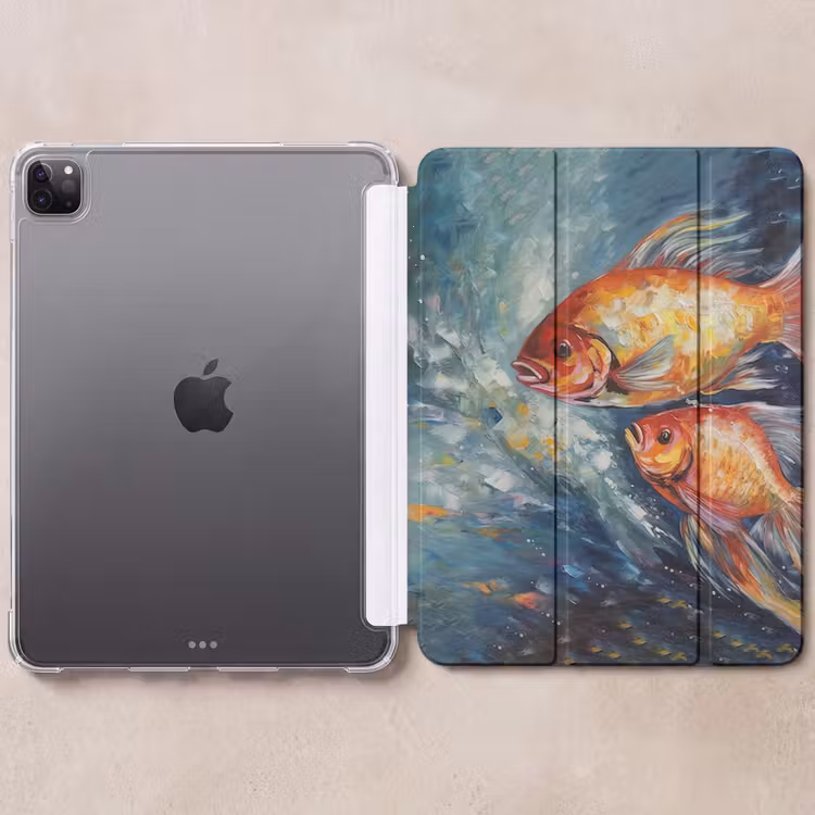 iPad-Hülle - Fisch - Wasser - Tiere - Kunst - Ölgemälde — 6