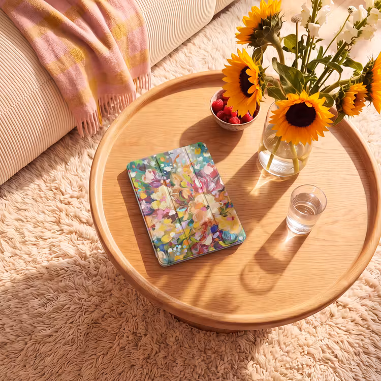 iPad-Hülle - Gemälde - Ölfarbe - Blumen - Regenbogen — 2