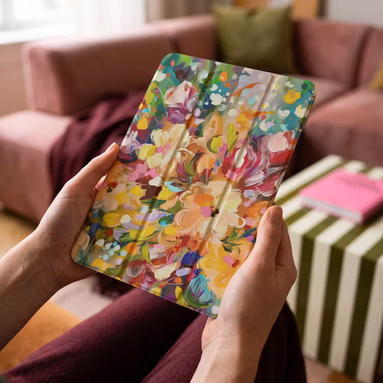 iPad-Hülle - Gemälde - Ölfarbe - Blumen - Regenbogen — 4
