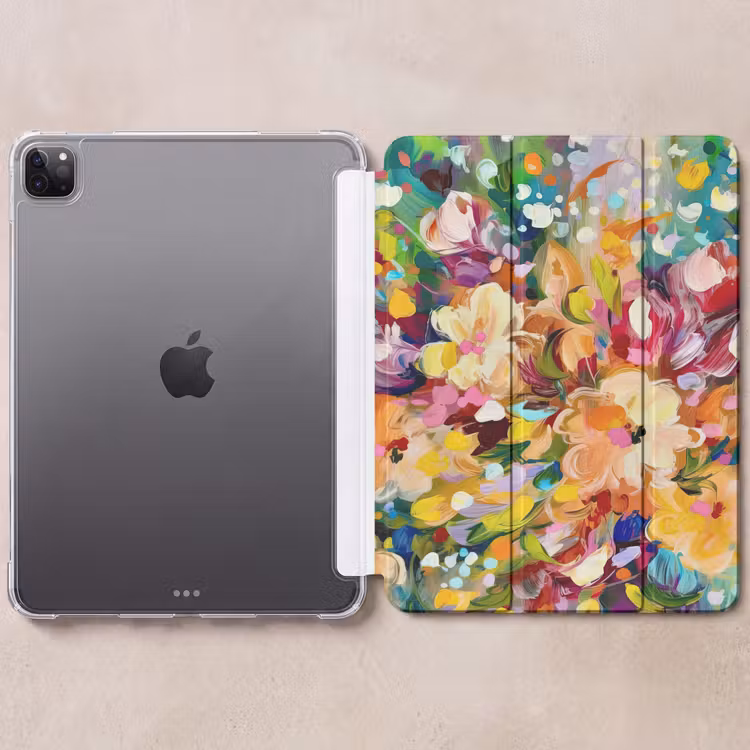 iPad-Hülle - Gemälde - Ölfarbe - Blumen - Regenbogen — 6