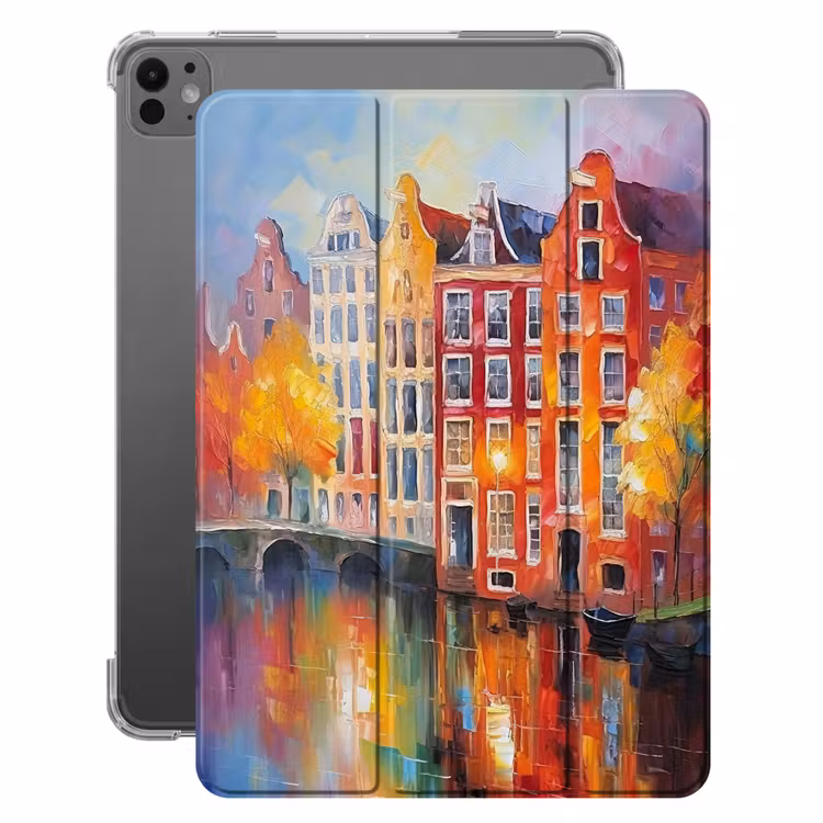 iPad-Hülle - Grachtenhäuser - Kunst - Malerei - Amsterdam — 1