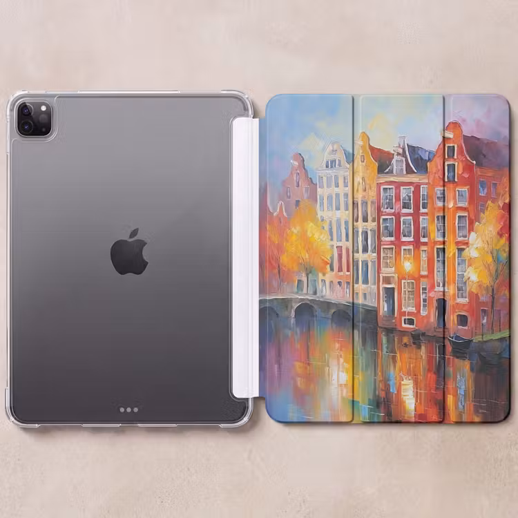 iPad-Hülle - Grachtenhäuser - Kunst - Malerei - Amsterdam — 6