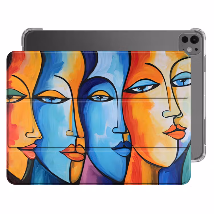 iPad-Hülle - Kopf - Ölgemälde - Farbenfroh — 1