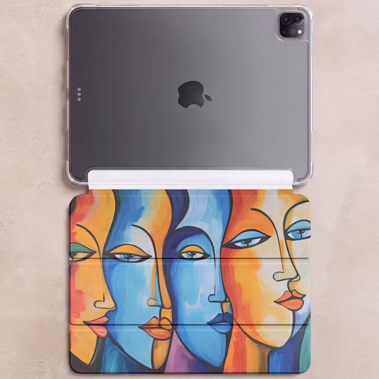iPad-Hülle - Kopf - Ölgemälde - Farbenfroh — 6