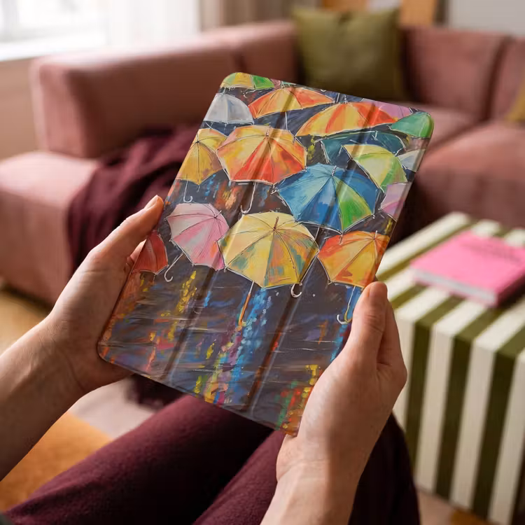 iPad-Hülle - Regenschirme - Malerei - Kunst - Regenbogen — 4