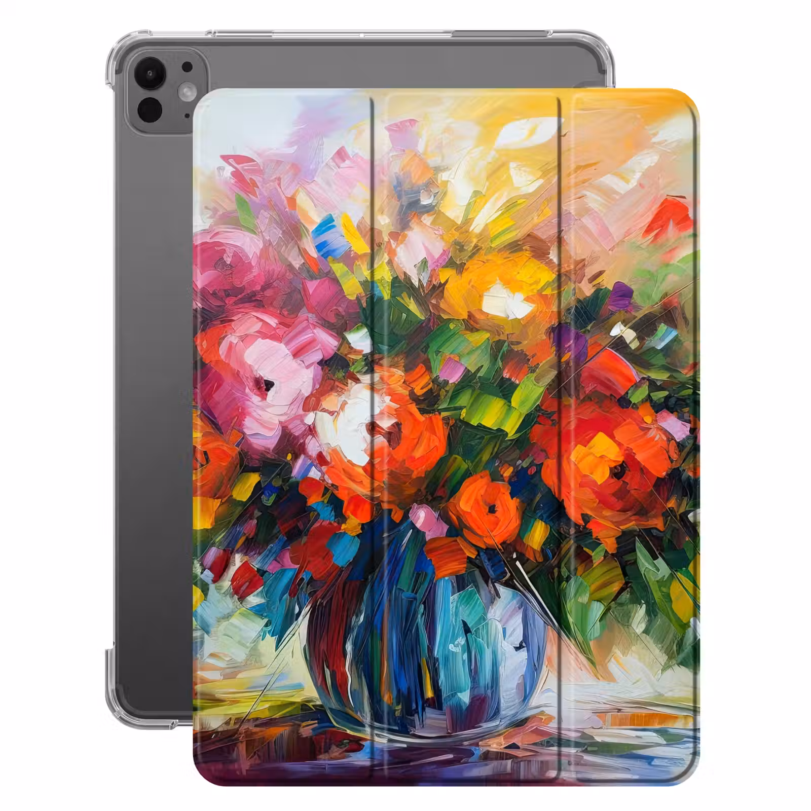 iPad-Hülle - Blumen - Bunt - Blumentopf - Ölgemälde — 1