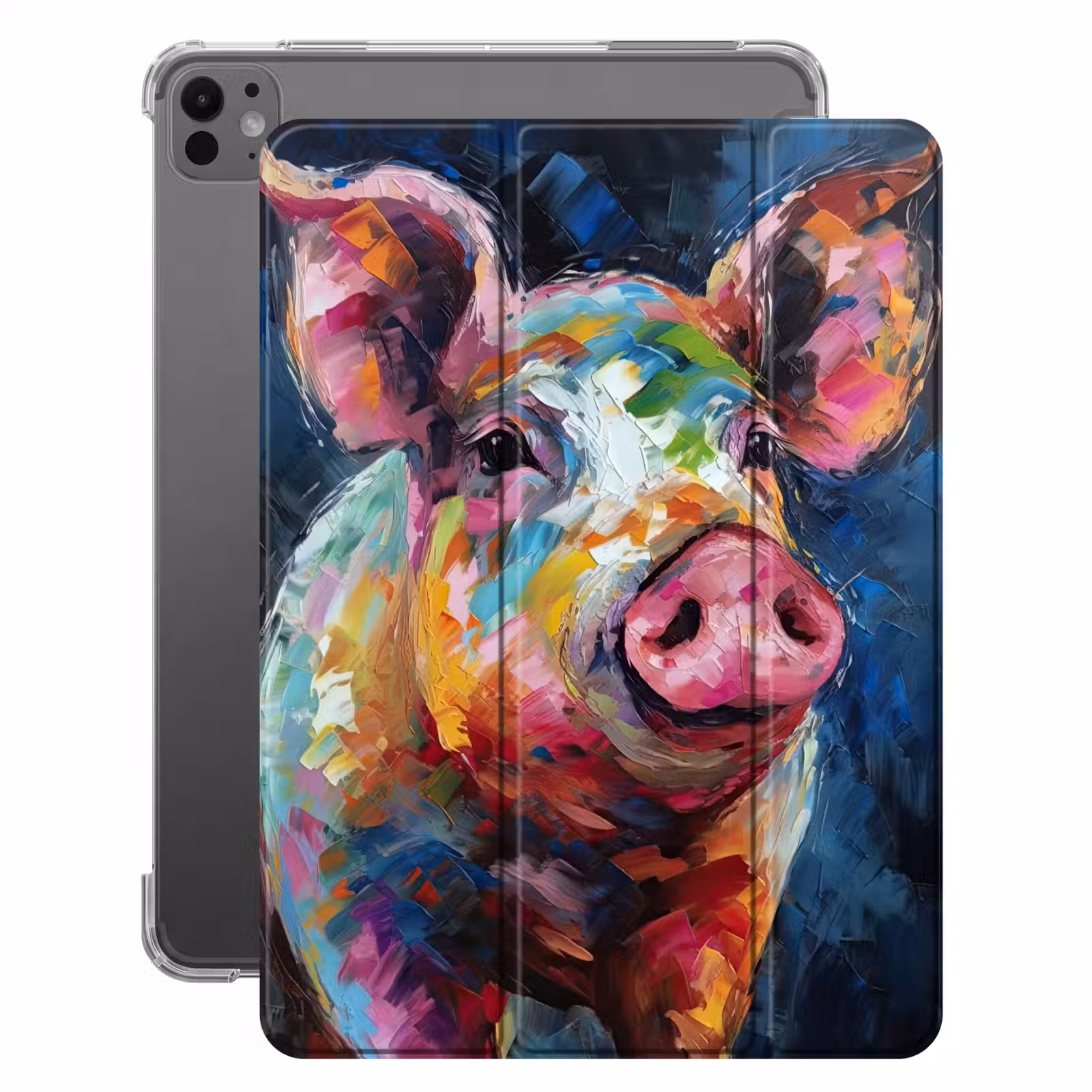 iPad-Hülle - Schwein - Ölfarbe - Tiere - Kunst — 1