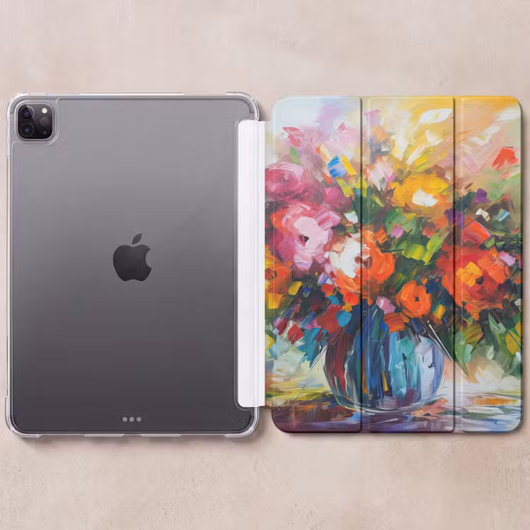 iPad-Hülle - Blumen - Bunt - Blumentopf - Ölgemälde — 6