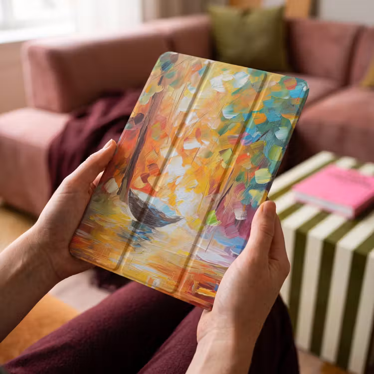iPad-Hülle - Bunt - Ölfarbe - Wasser - Boot — 4
