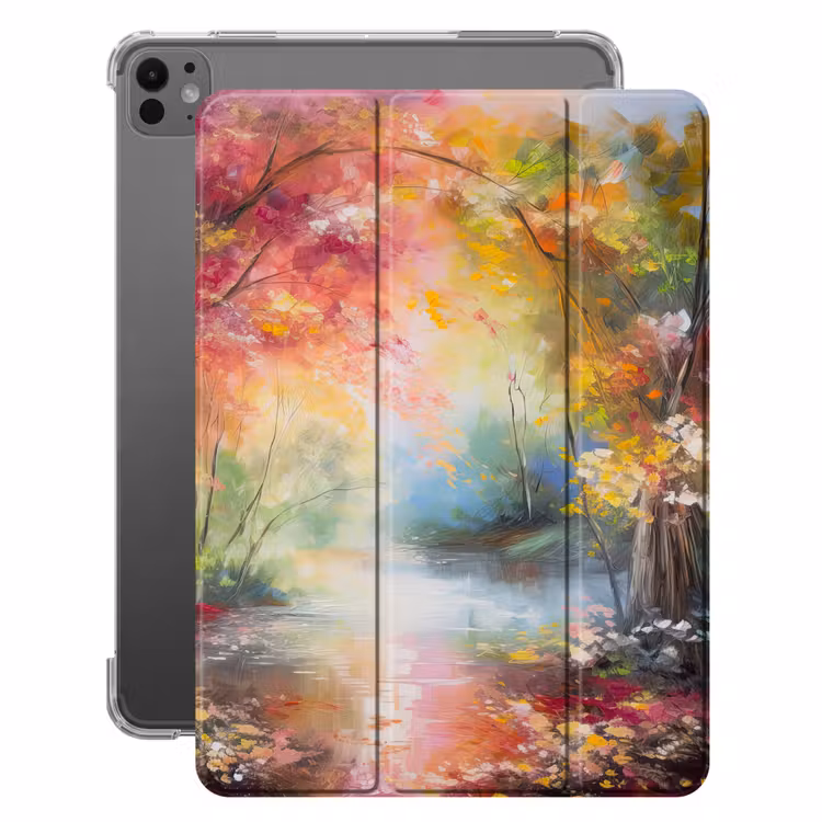 iPad-Hülle - Landschaft - Ölgemälde - Farbenfroh - Natur — 1