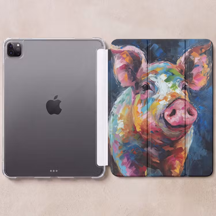 iPad-Hülle - Schwein - Ölfarbe - Tiere - Kunst — 6