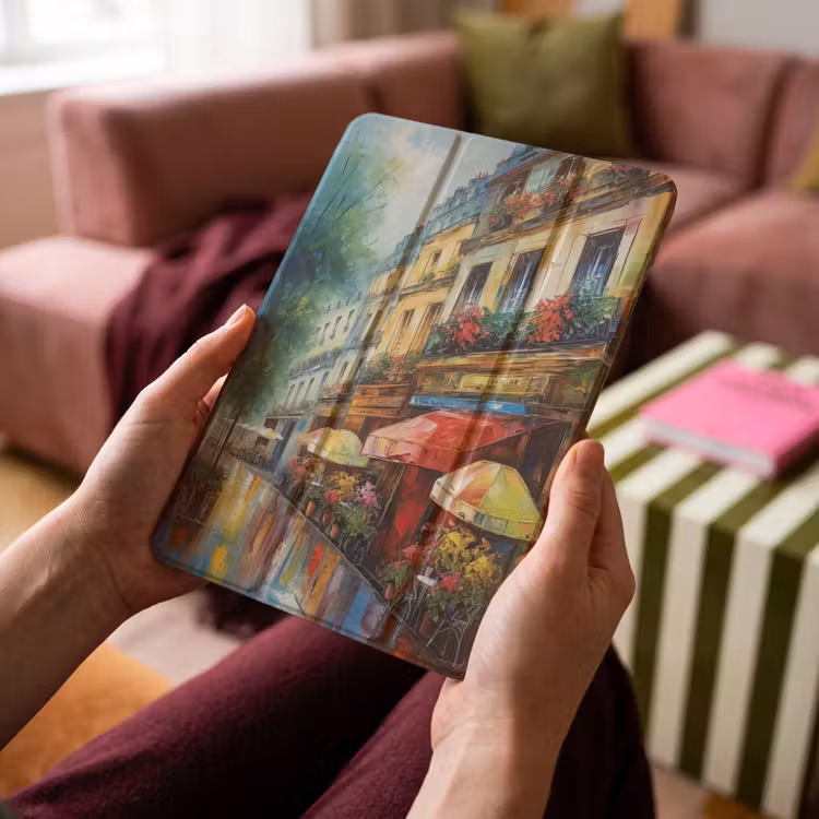 iPad-Hülle - Straße - Ölgemälde - Farbenfroh - Stadt — 4