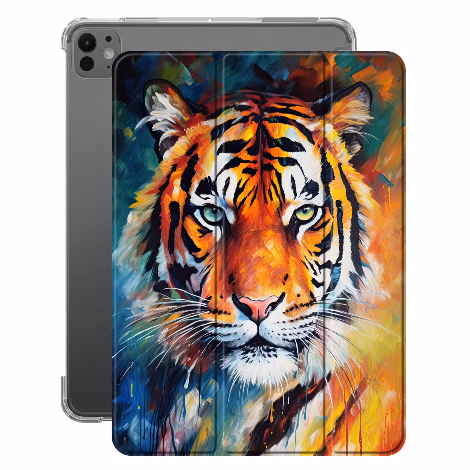 iPad-Hülle - Tiger - Tiere - Ölgemälde - Kunst — 1