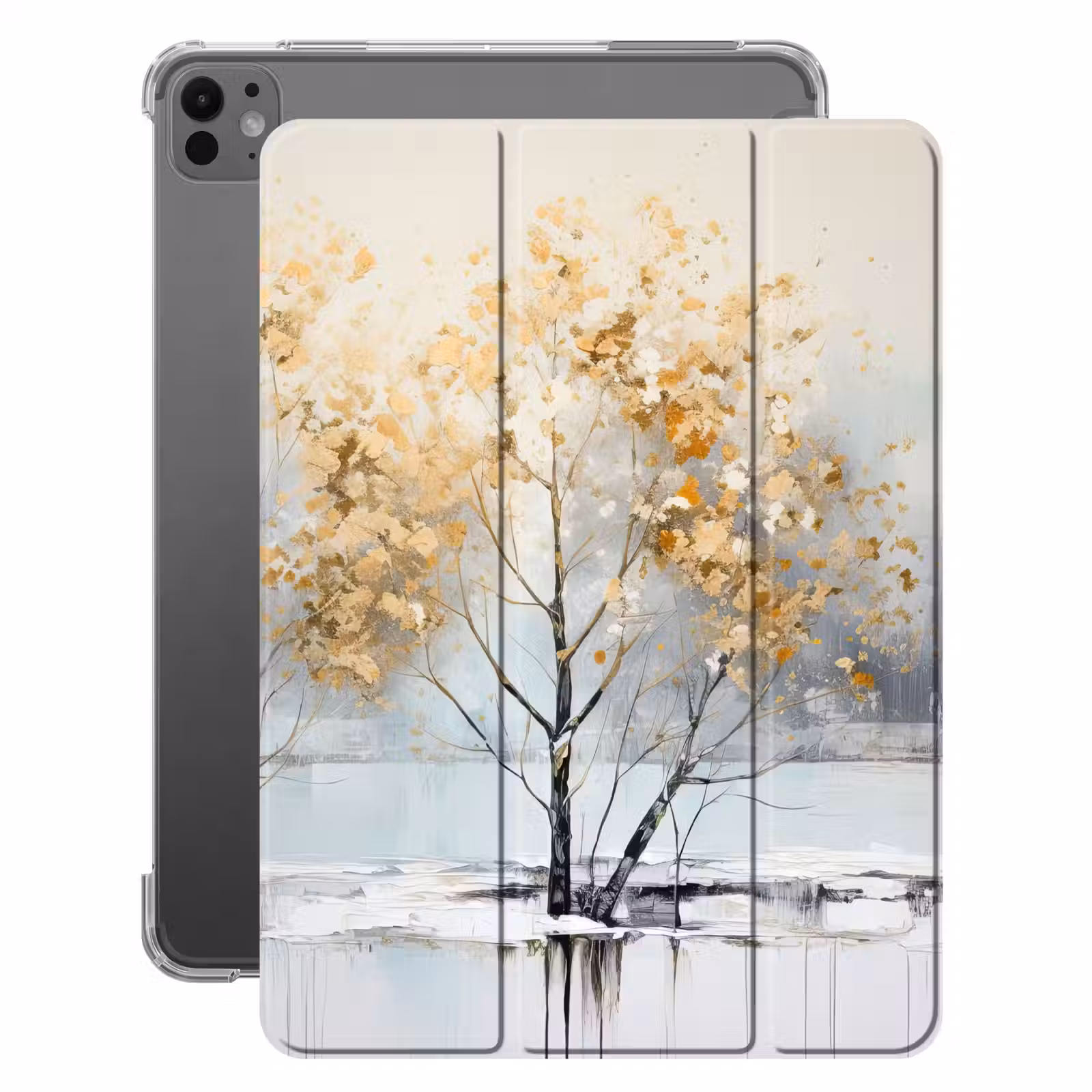 iPad-Hülle - Winter - Bäume - Natur - Acryl - Kunst — 1