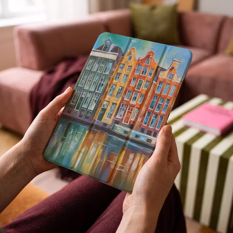 iPad-Hülle - Amsterdam - Ölgemälde - Gracht - Gemälde - Kunst — 4