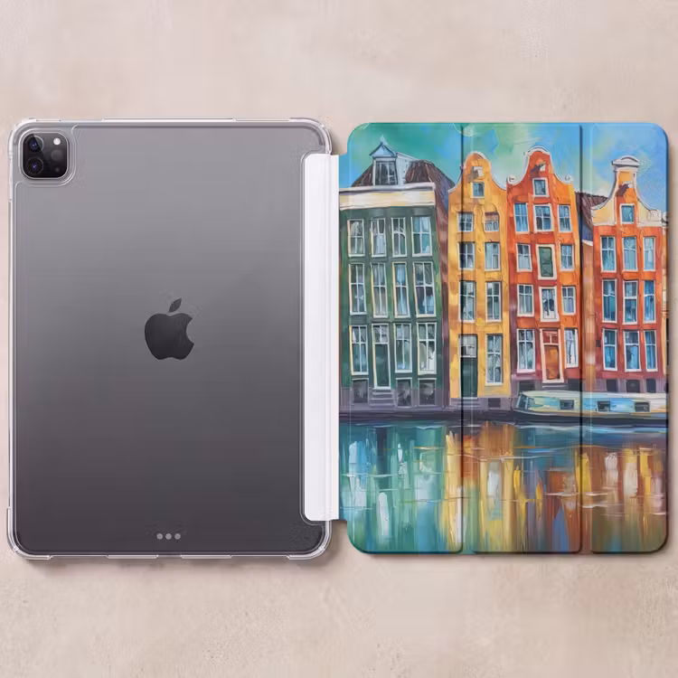 iPad-Hülle - Amsterdam - Ölgemälde - Gracht - Gemälde - Kunst — 6