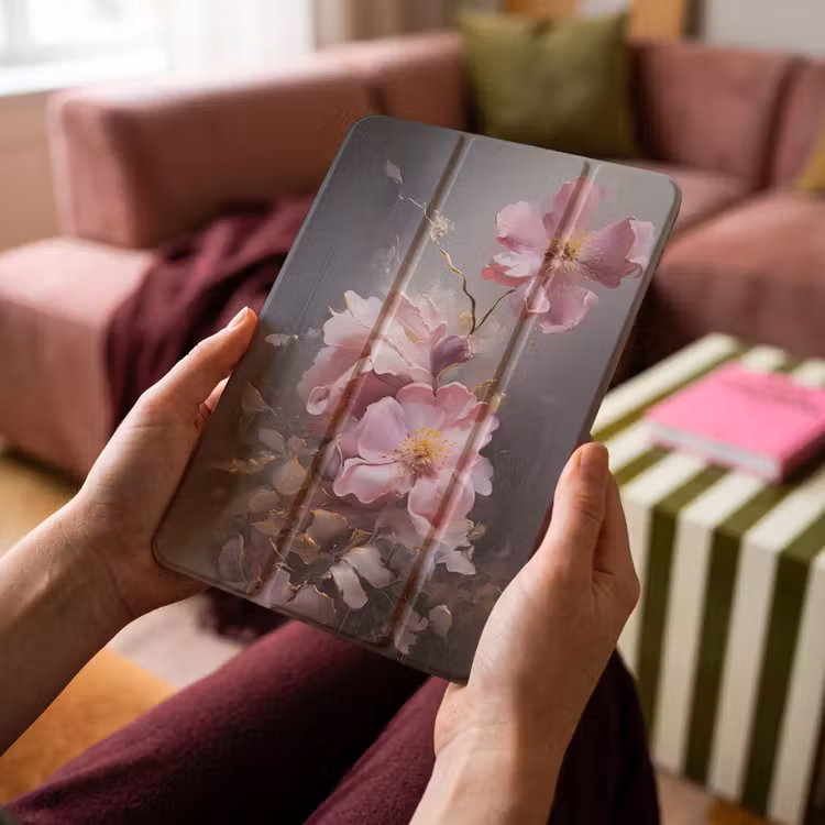 iPad-Hülle - Blumen - Rosa - Stillleben - Kunst — 4
