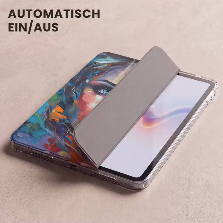 iPad-Hülle - Gesicht - Frau - Ölfarbe - Farbenfroh - Kunst — 5