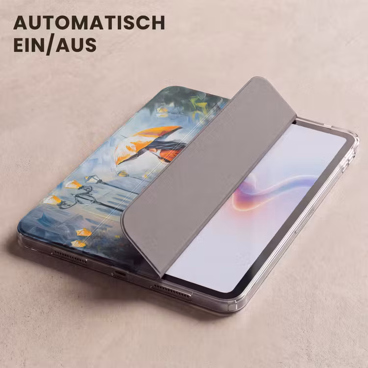iPad-Hülle - Ölgemälde - Regenschirm - Frau - Straße - Kunst — 5