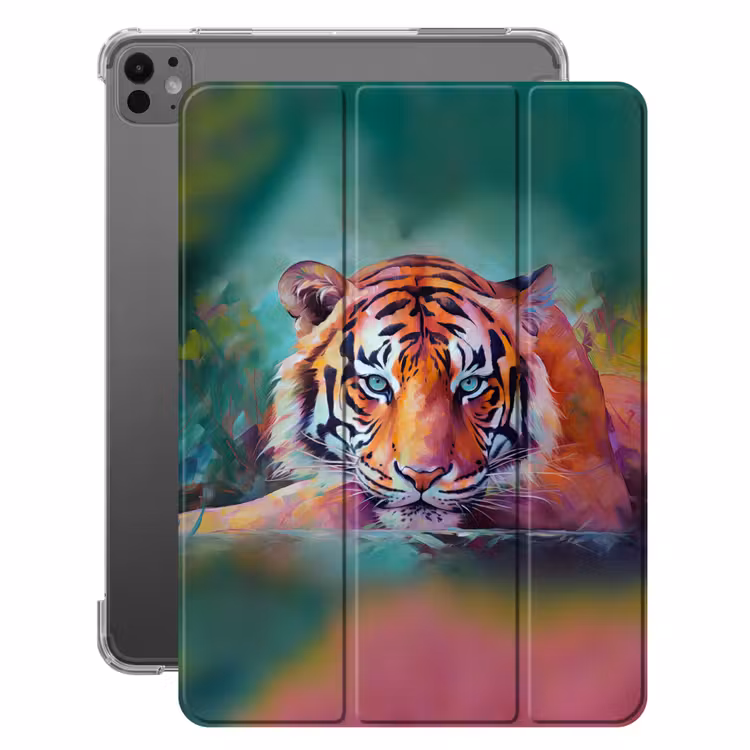 iPad-Hülle - Tiger - Ölfarbe - Tiere - Kunst — 1