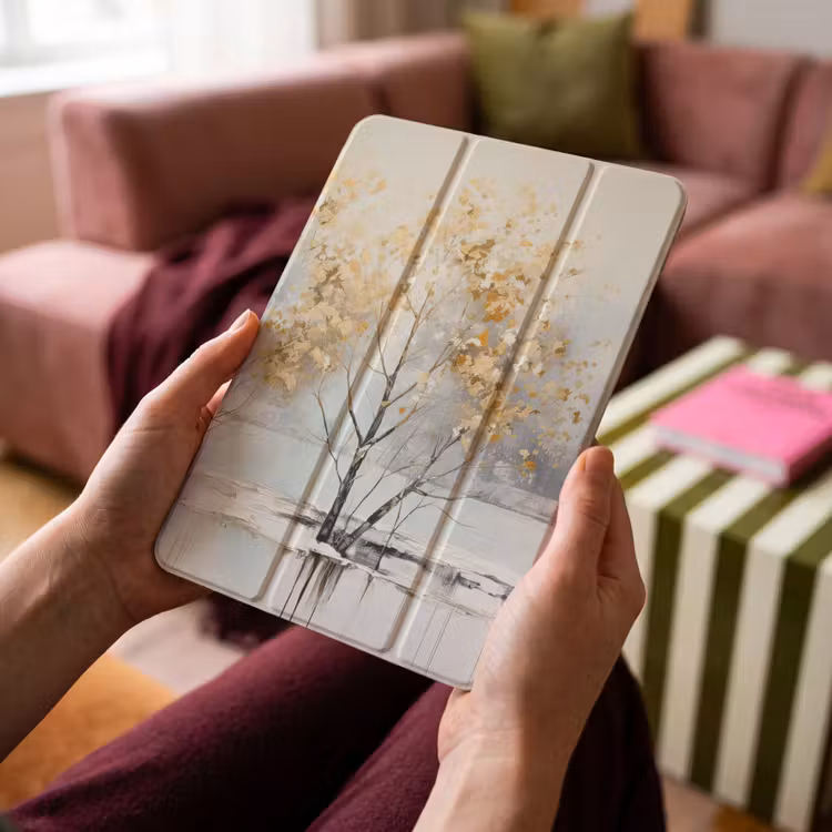iPad-Hülle - Winter - Bäume - Natur - Acryl - Kunst — 4