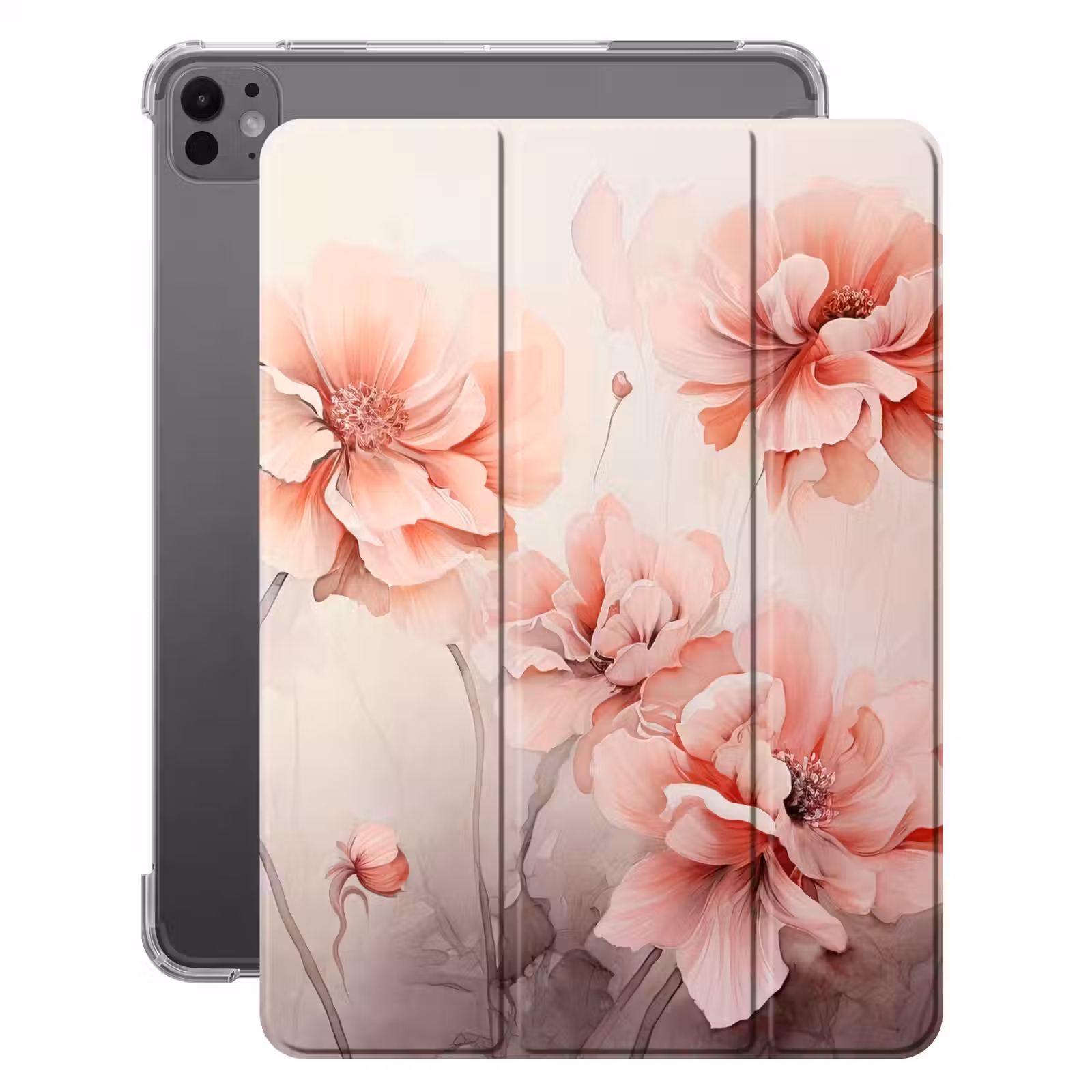 iPad-Hülle - Blumen - Rosa - Kunst - Abstrakt - Aquarell — 1