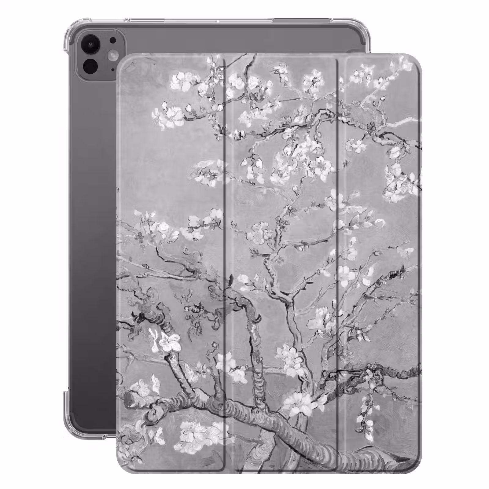 iPad-Hülle - Mandelblüte - Kunst - Van Gogh - Grau — 1