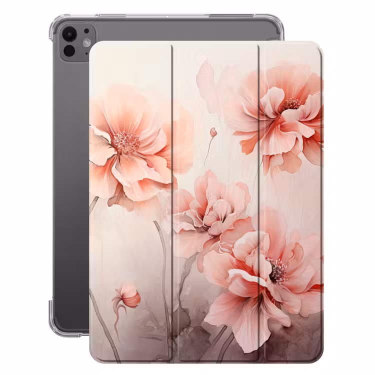 iPad-Hülle - Blumen - Rosa - Kunst - Abstrakt - Aquarell — 1