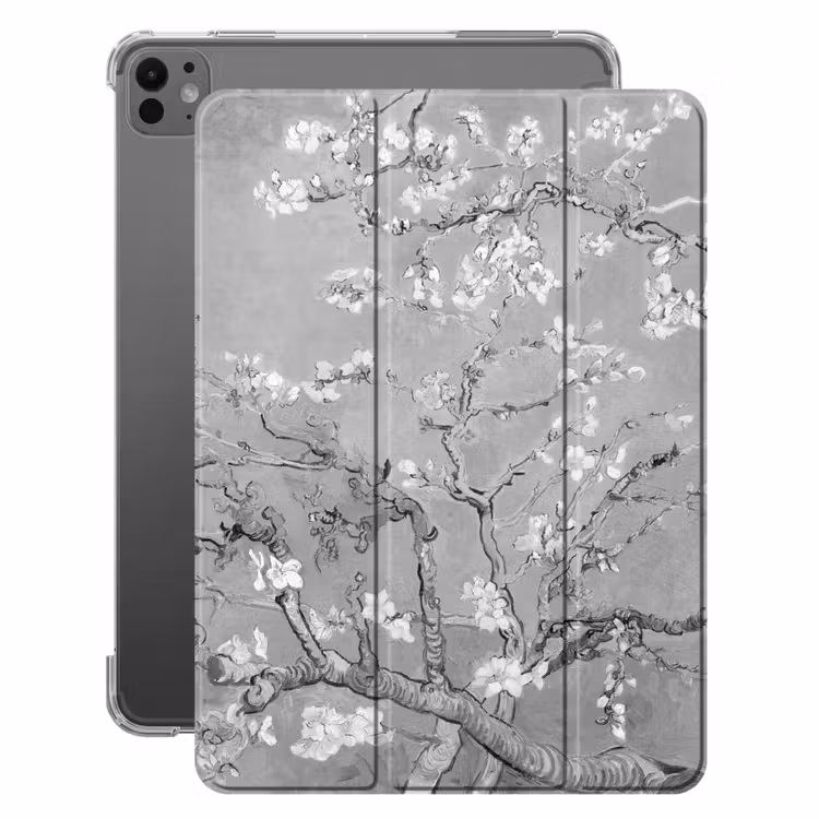 iPad-Hülle - Mandelblüte - Kunst - Van Gogh - Grau — 1