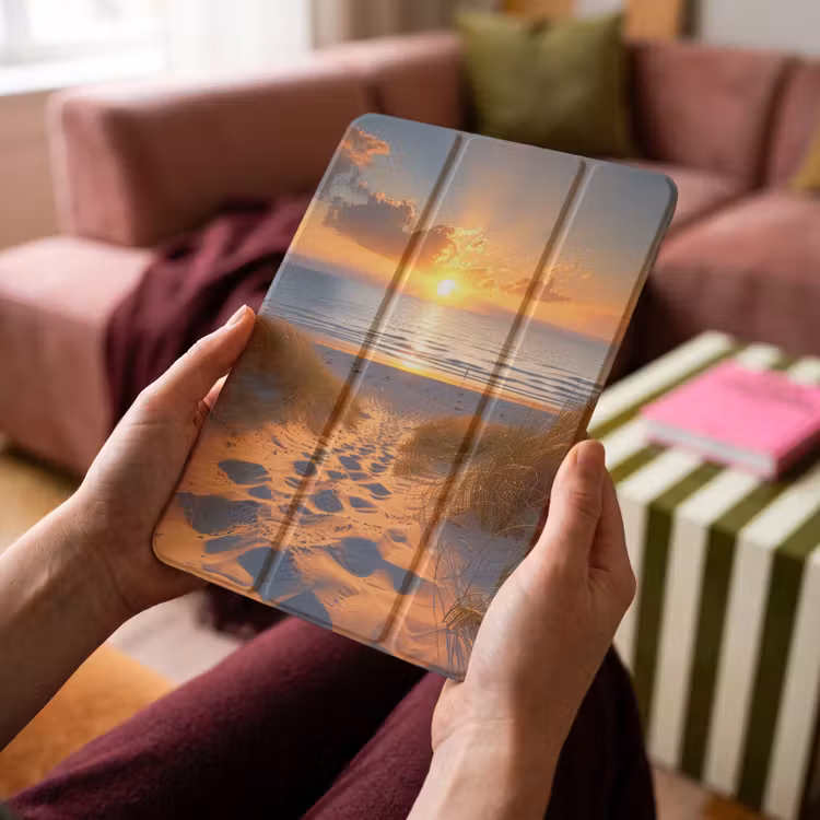 iPad-Hülle - Sonnenuntergang - Dünen - Strand - Meer — 4