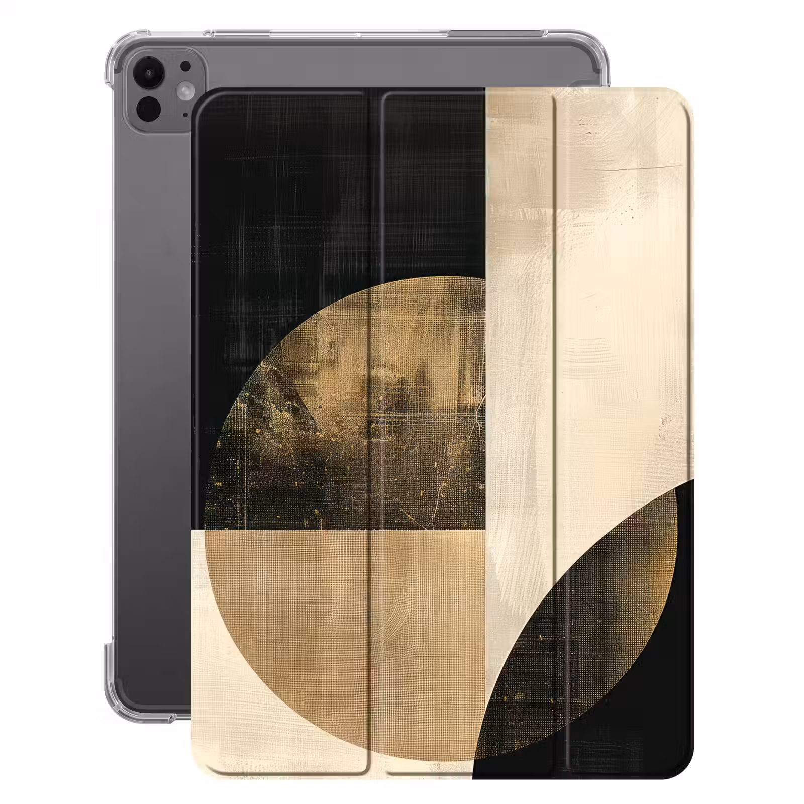 iPad-Hülle - Abstrakt - Geometrische Formen - Schwarz - Gold — 1
