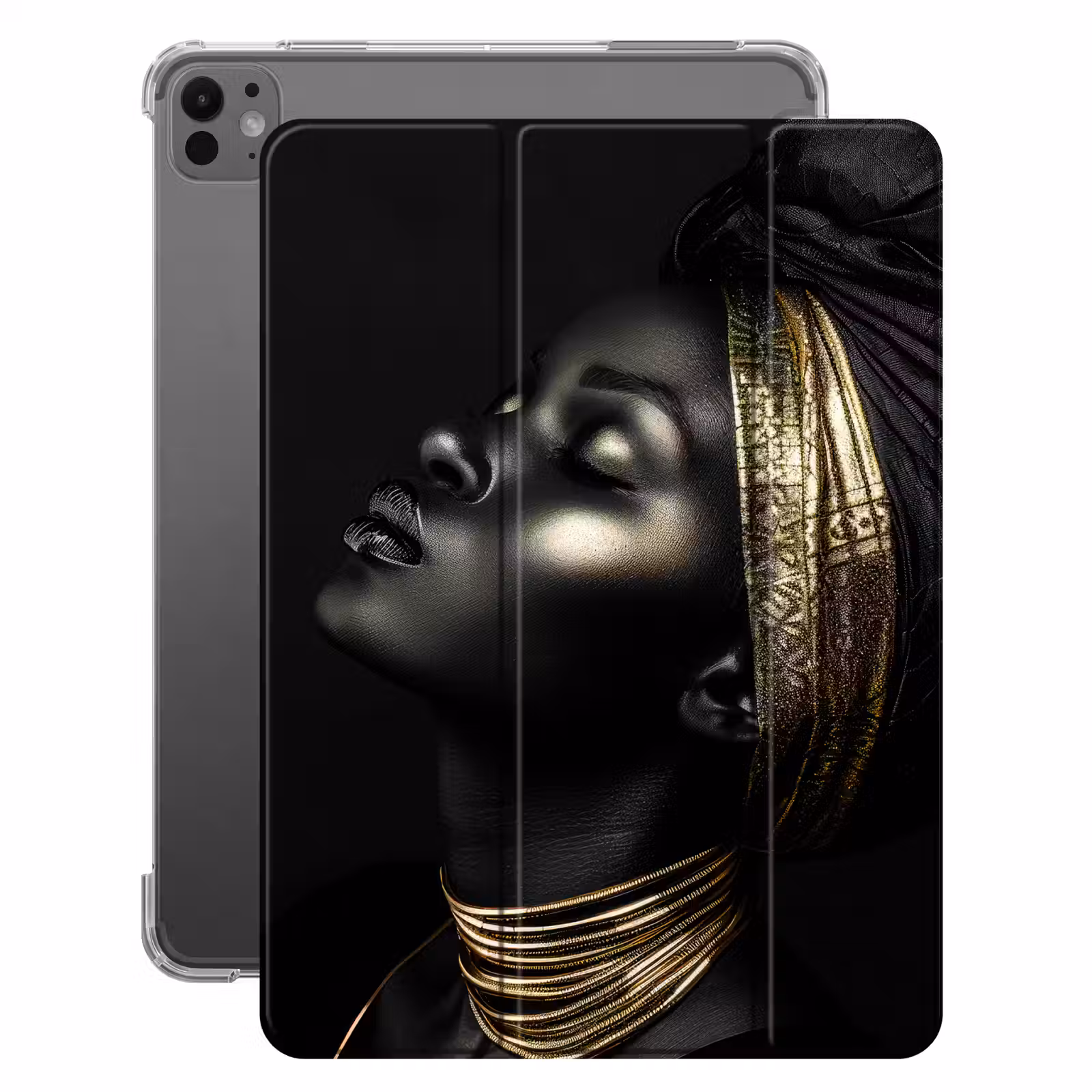 iPad-Hülle - Frau - Gold - Porträt - Modern — 1