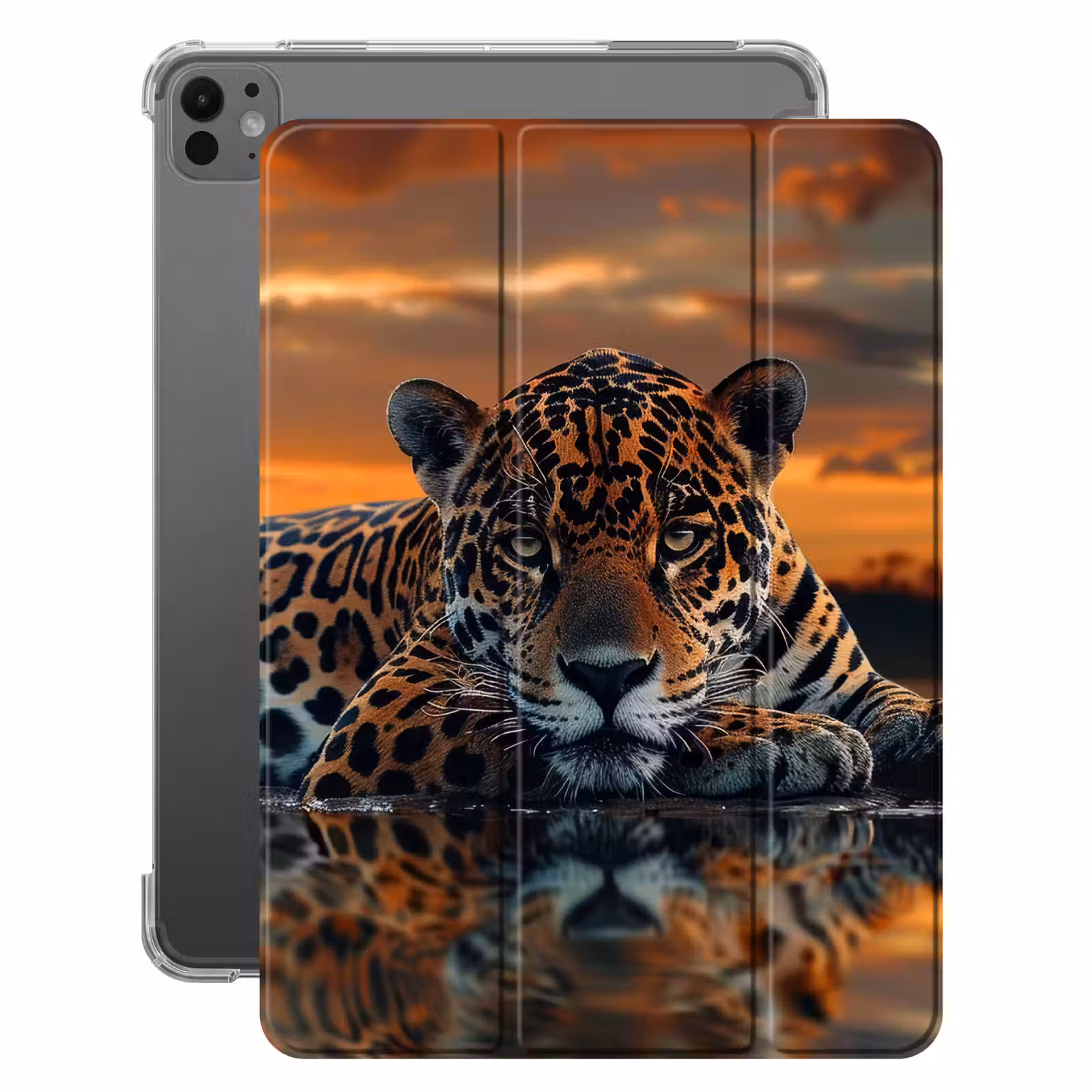 iPad-Hülle - Natur - Leopard - Tier - Sonnenuntergang - Modern — 1