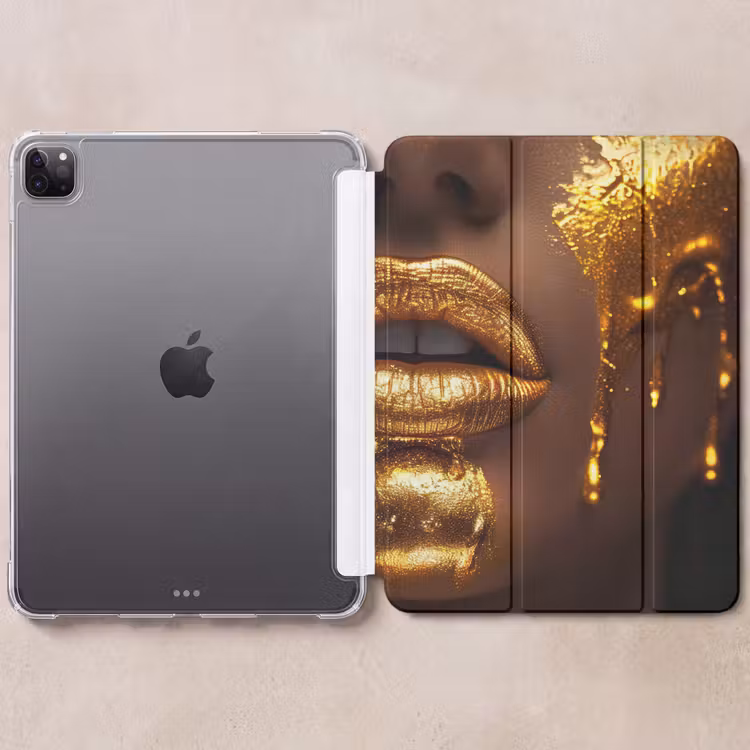 iPad-Hülle - Frau - Gold - Gesicht - Farbe - Lippen — 6