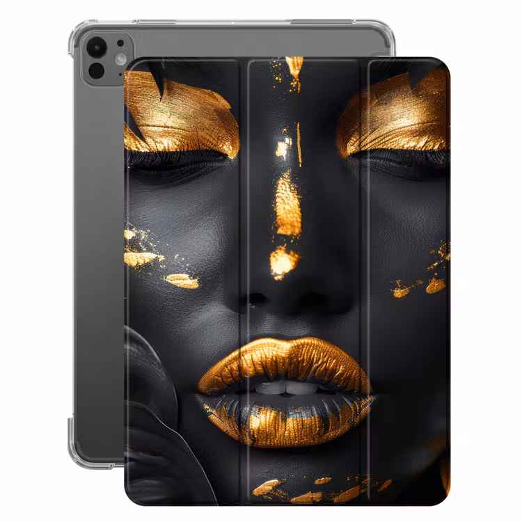 iPad-Hülle - Frau - Gold - Natur - Porträt - Modern — 1