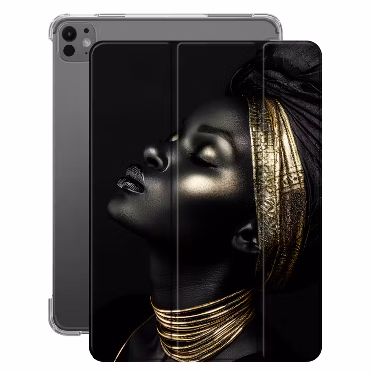 iPad-Hülle - Frau - Gold - Porträt - Modern — 1